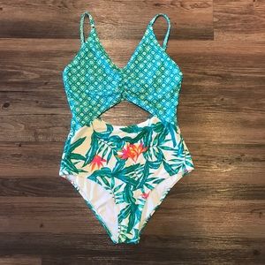 Minkpink tropical one-piece cutout swimsuit